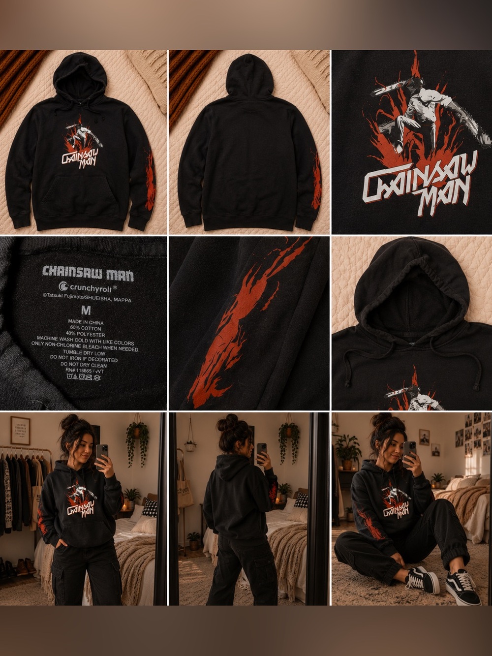 Chainsaw Man Black Graphic Hoodie - Official
